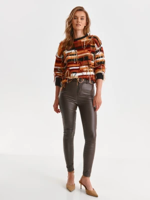 Spodnie damskie brązowe - SSP4169BR spodnie długie - TOP SECRET - Odzieżowy sklep internetowy TOP SECRET