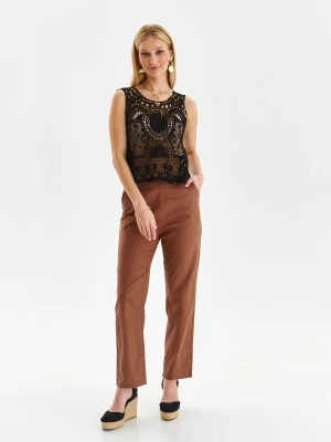 Spodnie damskie brązowe - SSP4282BR spodnie długie - TOP SECRET - Odzieżowy sklep internetowy TOP SECRET