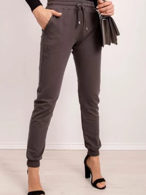 Spodnie damskie dresowe basic- khaki BASIC FEEL GOOD