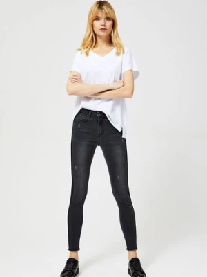 Spodnie damskie jeansowe typu high waist czarne Moodo