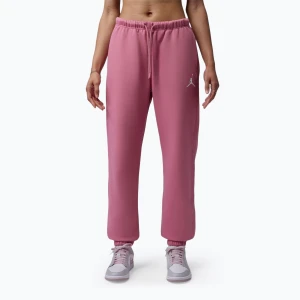 Spodnie damskie Jordan Fleece desert berry/white Różowy