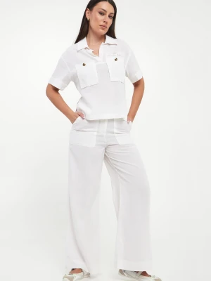 Spodnie damskie lniane AERONAUTICA MILITARE