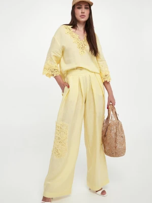 Spodnie damskie lniane ERMANNO SCERVINO LIFE