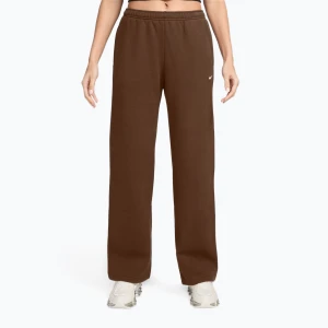 Spodnie damskie Nike Studio Fleece total cacao wow / sail Brązowy