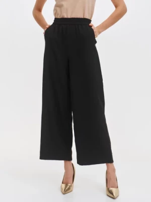 Szerokie czarne spodnie damskie wide leg TOP SECRET