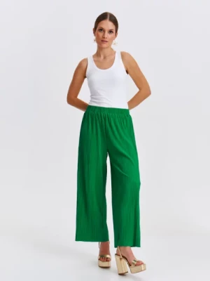 Plisowane zielone spodnie TOP SECRET