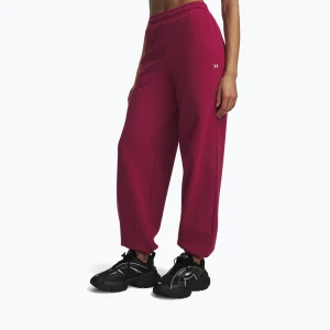 Spodnie damskie Under Armour Icon Fleece Gym Pant claret / white Różowy