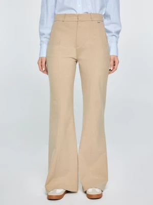 Spodnie damskie z szeroką nogawką beżowe Mabela 801 BIG STAR