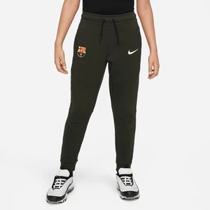 Spodnie dla dużych dzieci (chłopców) FC Barcelona Tech Fleece - Zieleń Nike