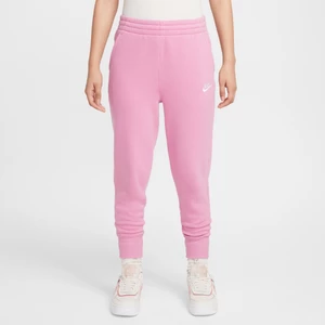 Spodnie dla dużych dzieci (dziewcząt) o wysokim stanie Nike Sportswear Club Fleece - Różowy