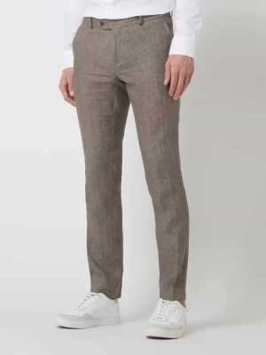 Spodnie do garnituru o kroju modern fit z lnu model ‘Tomte’ carl gross
