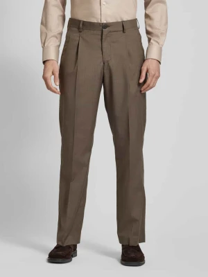 Spodnie do garnituru o kroju regular fit z wełny lana model ‘KIRKLAND’ ANNARR