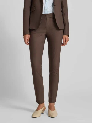 Spodnie do garnituru o kroju skinny fit z lamowanymi kieszeniami z tyłu model ‘Abbey’ MOS MOSH