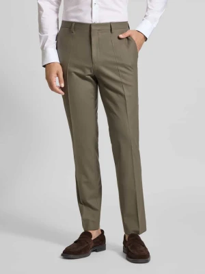 Spodnie do garnituru o kroju skinny fit z mieszanki wełny model ‘HESTEN253X’ HUGO