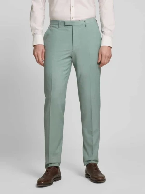 Spodnie do garnituru o kroju slim fit w kant model ‘MONOPOLI'’ CINQUE Jasnozielony melanż