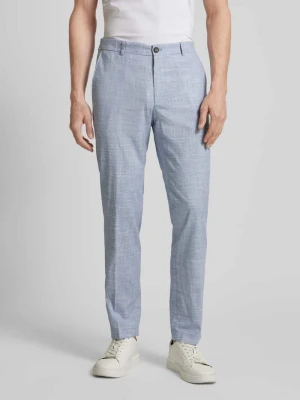 Spodnie od garnituru męskie JOOP! Collection;Mieszanka bawełny z dodatkiem wełny;Krój slim fit;Model ‘Hank’;Fakturowany wzór;Jednolity kolor;Kanty;Szerokość w p