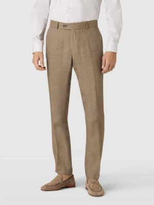 Spodnie do garnituru o kroju slim fit z lnu w kant model ‘Tomte’ carl gross