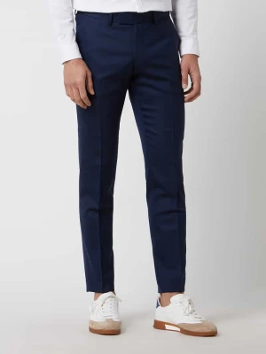 Spodnie do garnituru o kroju slim fit z mieszanki wełny i elastanu model ‘Gordon’ Tiger Of Sweden Królewski niebieski