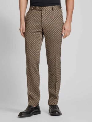 Spodnie do garnituru o kroju slim fit ze wzorem na całej powierzchni Karl Lagerfeld