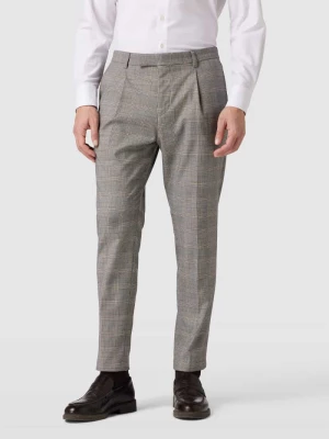 Spodnie do garnituru o kroju slim fit ze wzorem w kratę glencheck model ‘Salto’ CINQUE