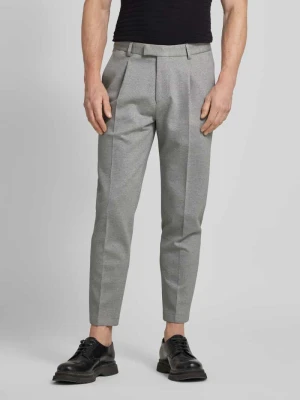 Spodnie do garnituru o kroju tapered fit w kant model ‘SALTO’ CINQUE Srebrny