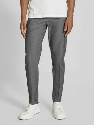 Spodnie do garnituru o kroju tapered fit z mieszanki bawełny model ‘MOROT’ Marc O'Polo Średnioszary