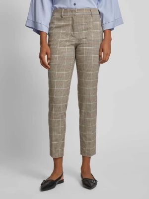 Spodnie do garnituru o kroju tapered fit ze wzorem w kratę glencheck Christian Berg Woman Selection