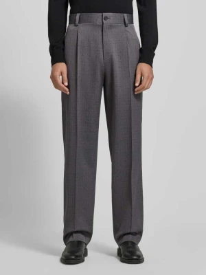 Spodnie do garnituru o luźnym kroju z mieszanki żywej wełny model ‘FLIPS251X’ HUGO