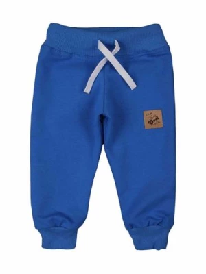 Spodnie dresowe chłopięce niebieskie z dzianiny Tup Tup