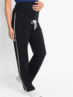 Spodnie dresowe ciążowe ze stretchem, z bawełny organicznej, Straight Leg bonprix