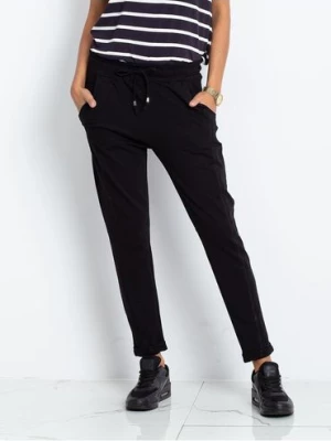 Spodnie dresowe damskie - czarne BASIC FEEL GOOD