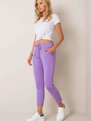 Spodnie dresowe damskie - fioletowe BASIC FEEL GOOD