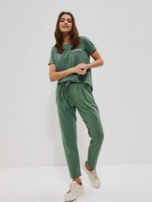 Spodnie dresowe damskie - zielone Moodo