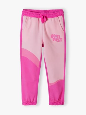Spodnie dresowe dla dziewczynki OPTIMIST - różowe 5.10.15.