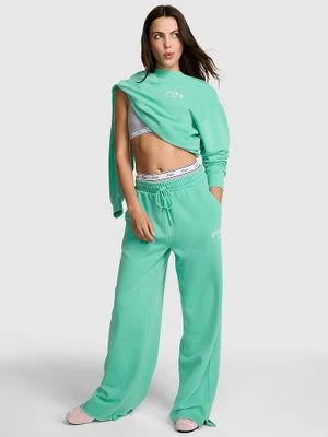 Spodnie dresowe Ivy Fleece Wide-Leg z rozcięciem Victoria's Secret