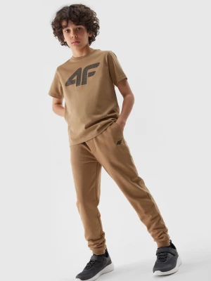 Spodnie dresowe joggery chłopięce - beżowe 4F