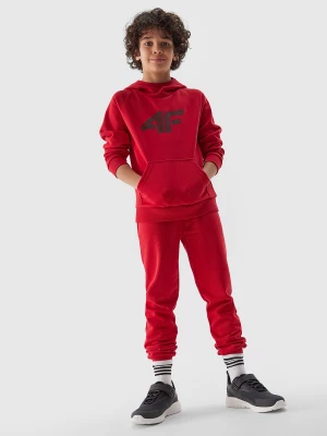 Spodnie dresowe joggery chłopięce - czerwone 4F JUNIOR