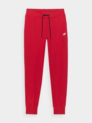 Spodnie dresowe joggery damskie - czerwone 4F