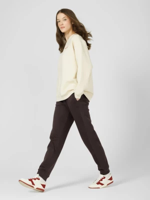 Spodnie dresowe joggery damskie Outhorn - brązowe