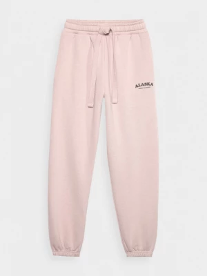 Spodnie dresowe joggery damskie - różowe OUTHORN