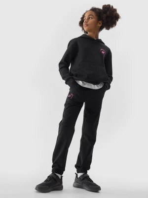 Spodnie dresowe joggery dziewczęce - czarne 4F