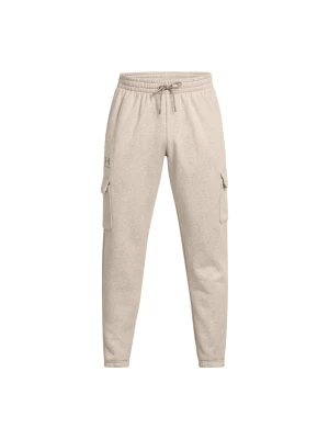 Spodnie dresowe męskie Under Armour UA Essential Flc Cargo Pant - beżowe