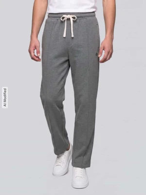 Spodnie dresowe o kroju loose fit z czystej bawełny model 'LINO' Don't Waste Culture Średnioszary melanż