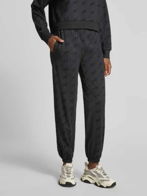 Spodnie dresowe o kroju regular fit z mieszanki bawełny model ‘LOKKY’ HUGO