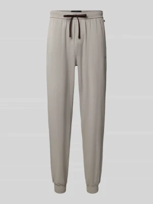 Spodnie dresowe o kroju regular fit z mieszanki bawełny model 'Mix&Match Pants' Boss Kamienny