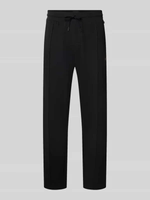 Spodnie dresowe o kroju regular fit z mieszanki bawełny model 'Sense Pants' Boss Czarny