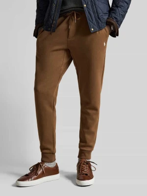 Spodnie dresowe o kroju regular fit z mieszanki bawełny Polo Ralph Lauren Czekoladowy