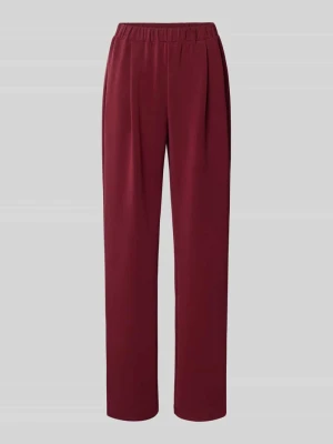 Spodnie dresowe o kroju regular fit z mieszanki modalu model 'TENNY' Selected Bordowy