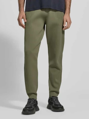 Spodnie dresowe o kroju regular fit z żakardowymi akcentami model ‘ACTIVE PUSH’ BOSS Green