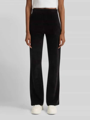 Spodnie dresowe o kroju slim fit z mieszanki bawełny model ‘NESSA’ Hugo Czarny